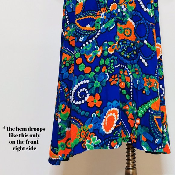 Blue Hawaiian Flounced 70s Halter Maxi Dress - Picture 5 of 15